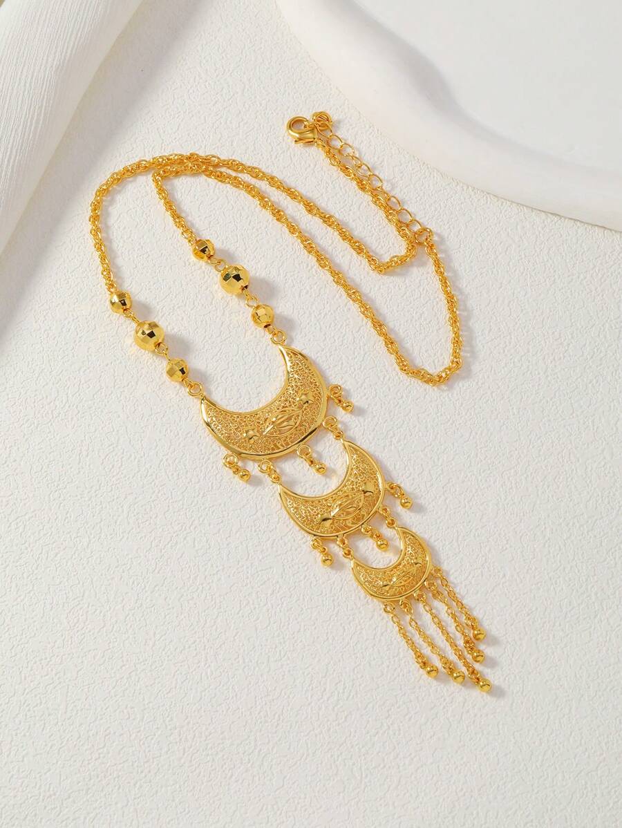 Elegant Gold-Tone Crescent Moo - Women'S Fashion Layering incelemesi ve fiyatı