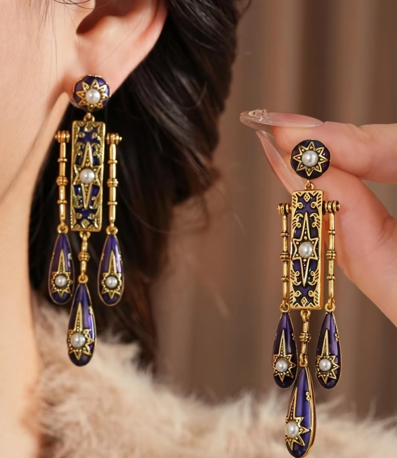 Retro Victorian Era Blue Ename - Women'S Fashion Victorian Era incelemesi ve fiyatı