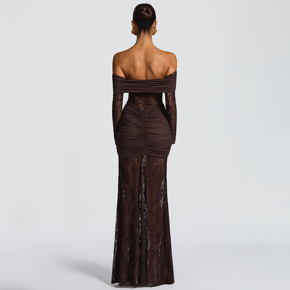 Dresses Off-shoulder Long Slee - Women Fashion Necklace incelemesi ve fiyatı