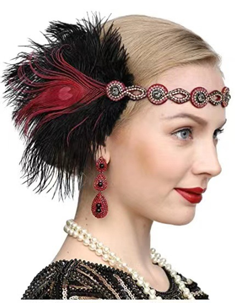 Peacock Feather Elastic Hair B - Women'S Fashion Of The 1920S incelemesi ve fiyatı