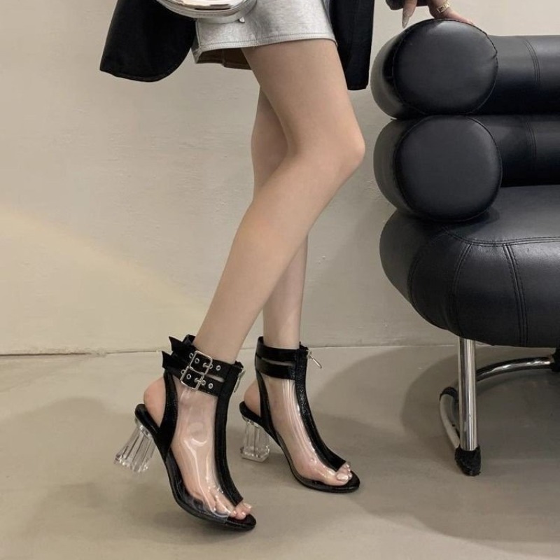 Crystal Heel Zip Sandals Summe - Fashion Women Belt incelemesi ve fiyatı