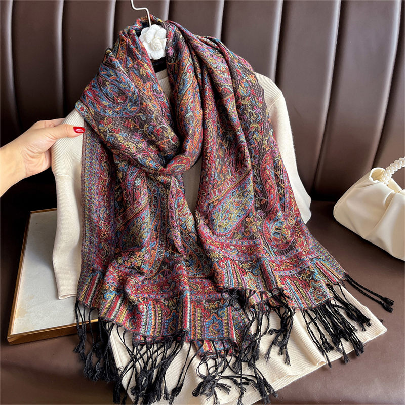 Luxury Embroidery Cashmere Win - Women'S Fashion Poncho incelemesi ve fiyatı