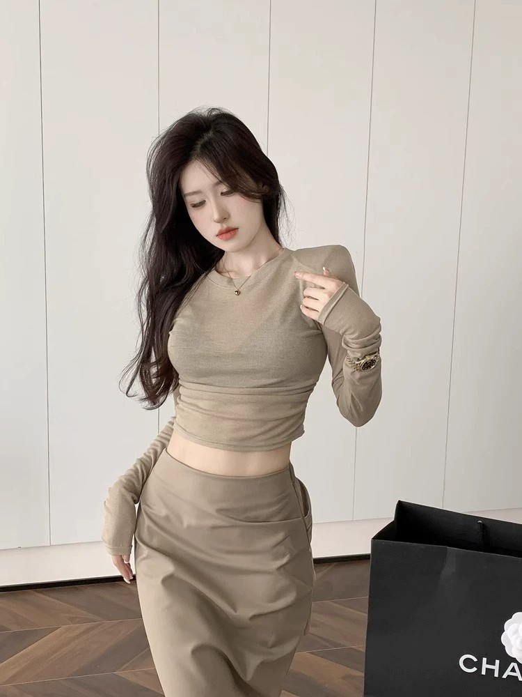 Y2K Sexy Shoulder Pads Long Sl - Crop Top Women incelemesi ve fiyatı